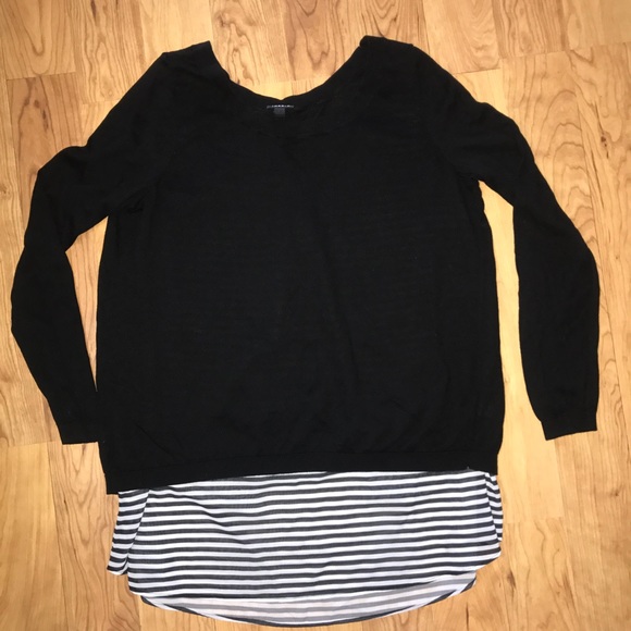 torrid Tops - {Torrid} Black Crew Neck Faux Layer Sweater 3